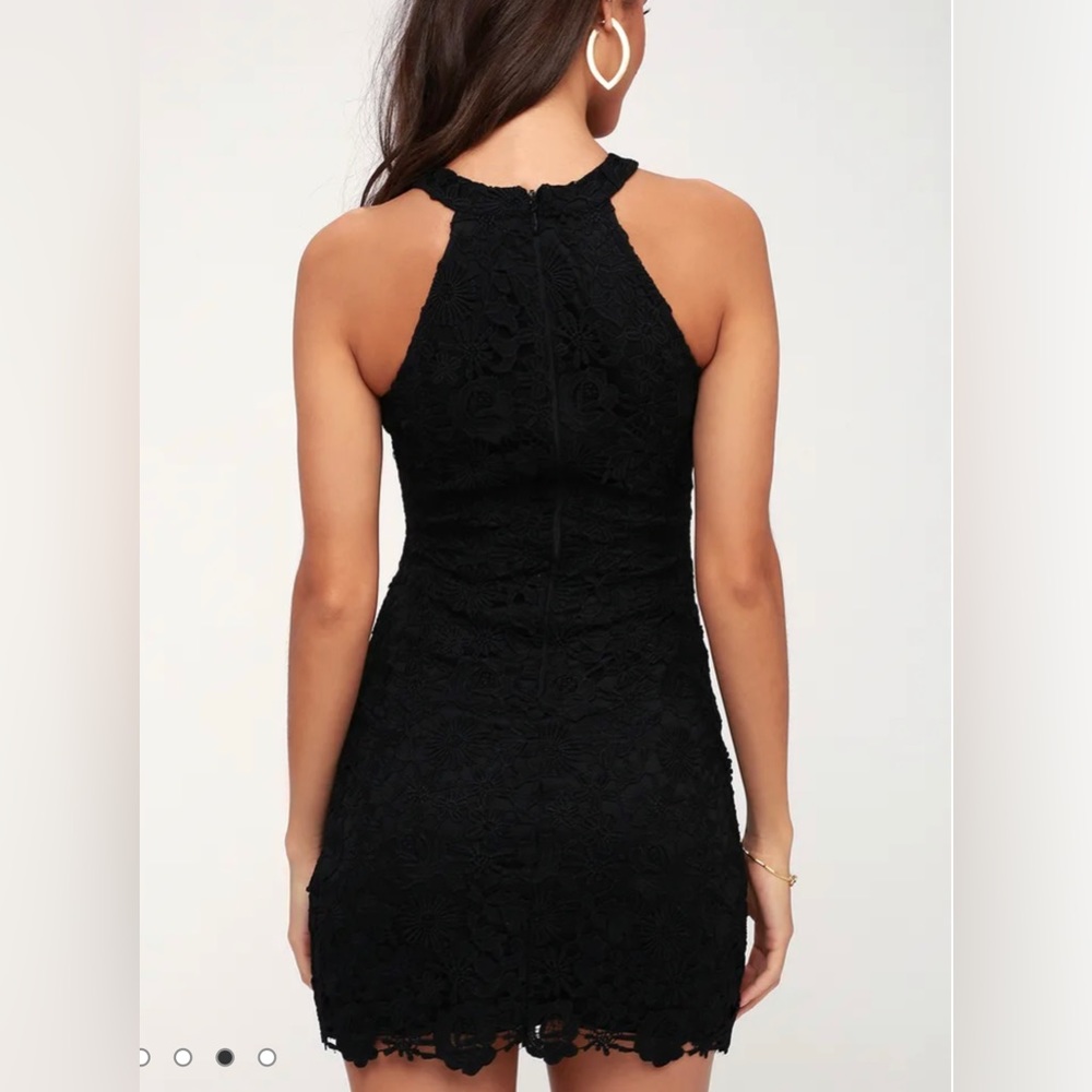 NWT Lulu’s Love Poem Black Lace Mini Dress - Picture 5 of 7